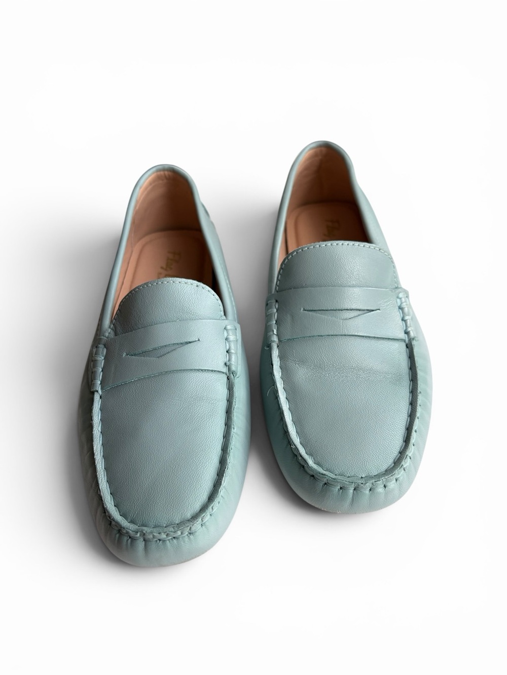 Flag Ltd Morgan Leather Penny Loafers in Tidal Blue Womens - Picture 9 of 16